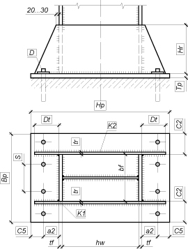 База колонны чертеж