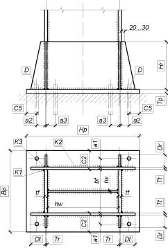 База колонны чертеж